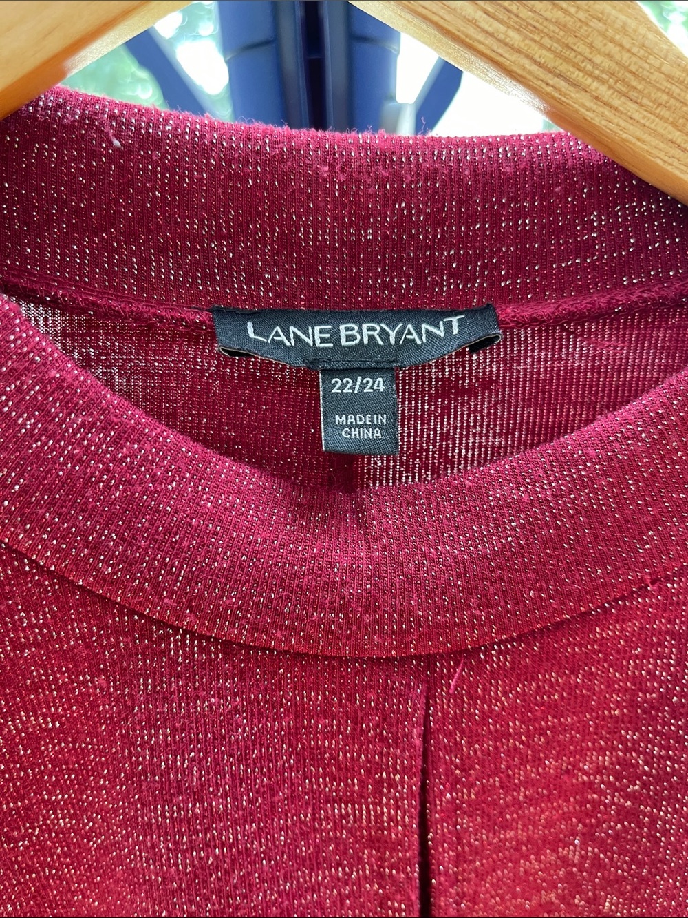 Lane Bryant Red Long Sleeve Tunic with Mandarin Collar - Picture 15 of 15